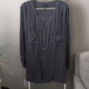 Nice JNY Blouse, 3X, Charcoal/White, NWOT